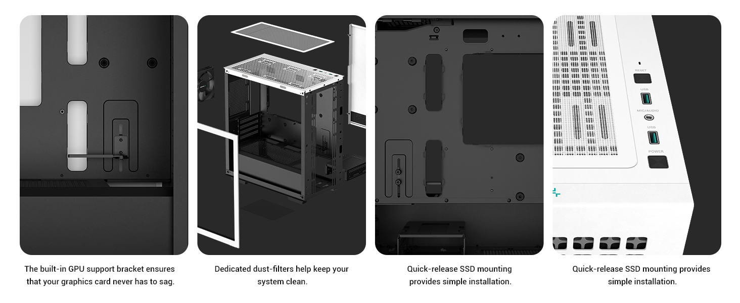 DeepCool CH370 White Gaming Computer Caser
